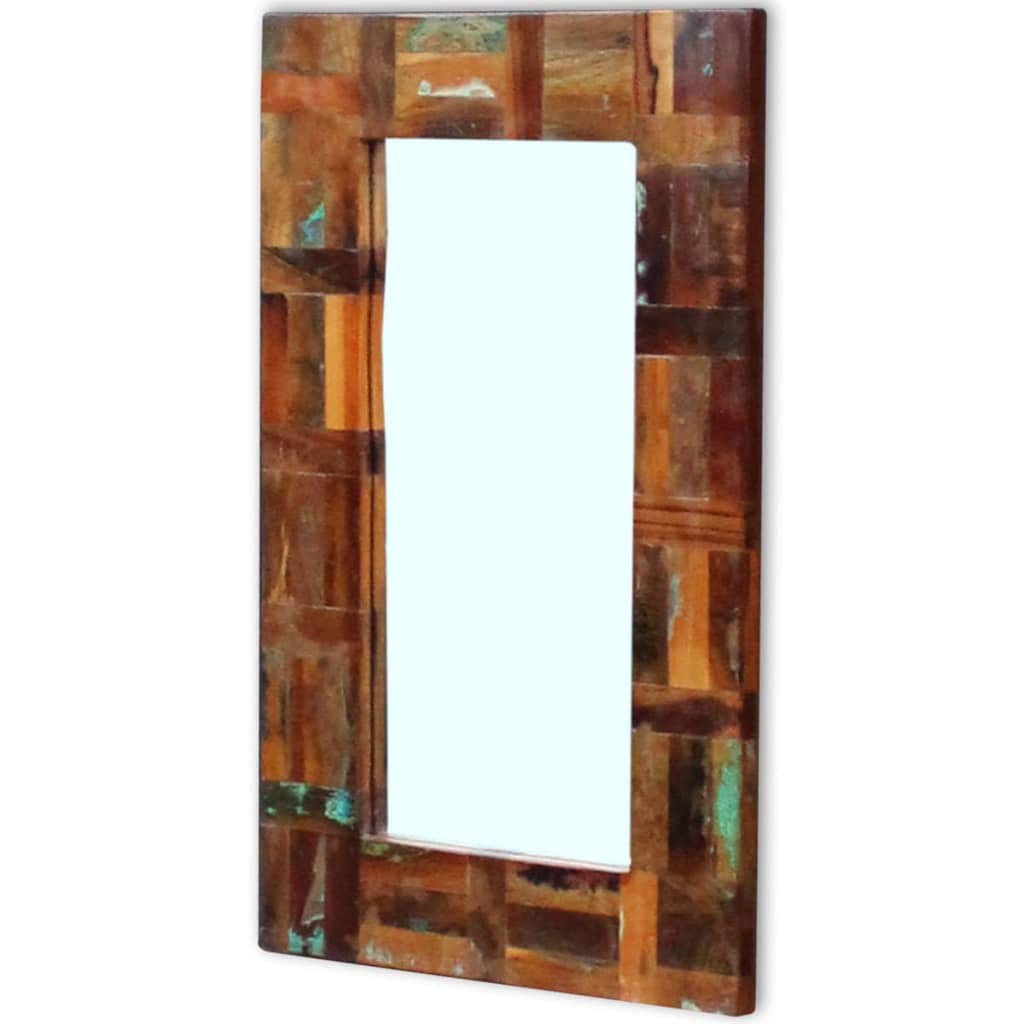 vidaXL Specchio da Parete Incorniciato Massello di Recupero 80x50cm Specchiera