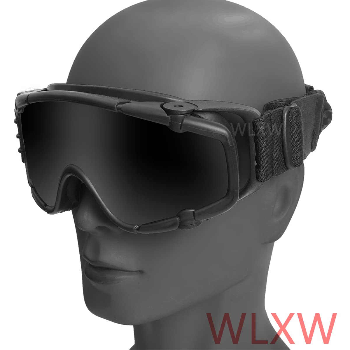 WLXW Lunettes Anti-Buée Airsoft avec Ventilateur Anti-Poussière Réglable Extérieur Tactique Paintball BB Ball Lunettes De Sécurité Lunettes avec 2 Lentilles
