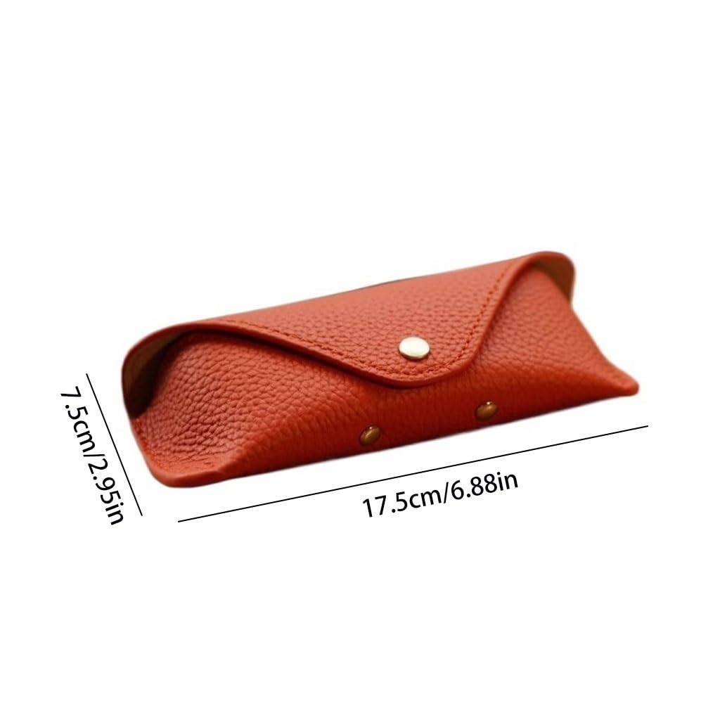 Tragbare Brillentasche, Handgefertigtes Brillenetui Aus Echtem Leder, Unisex, Verdickt Brillenetui für Damen