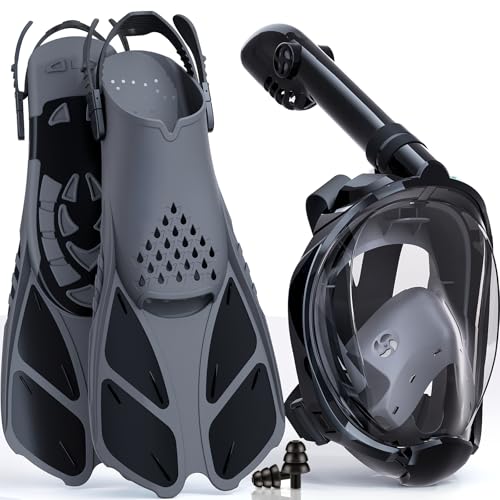Lealinga Schnorchelset für Erwachsene mit Flossen, Faltbar...