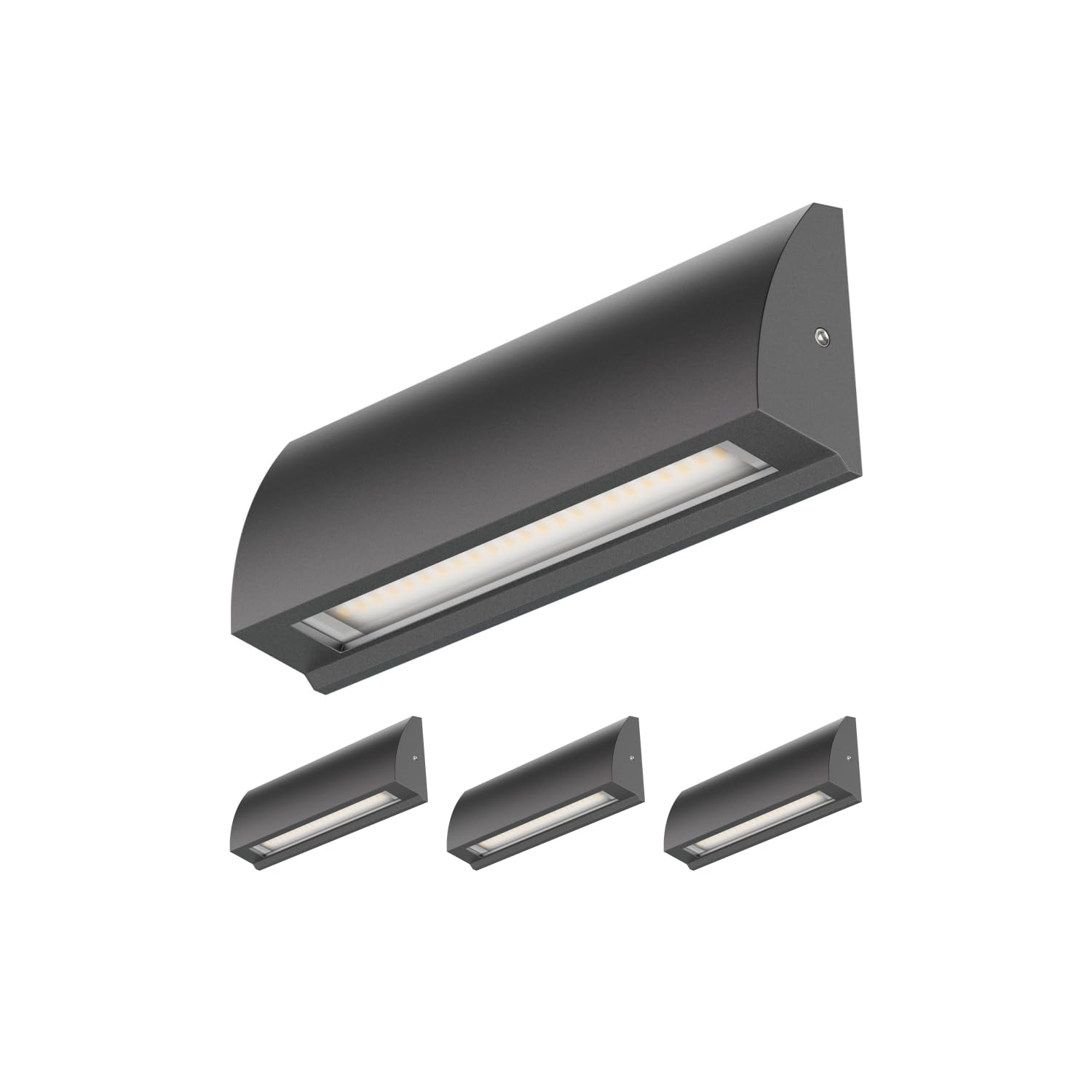 ledscom.de 4 LED wall Light/Staircase Light SEGIN for Outdoors, IP54, Flat, Downlight, Anthracite matt, Angular, 6.2 W, 566lm, Warm White