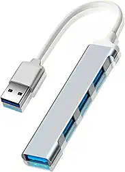 Depola Hub USB 3.0 de 4 Portas - Revestimento de Alumínio, 5 Gbps, para Notebooks e Computadores