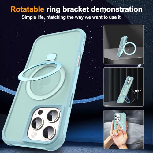 SKYLMW Compatible with iPhone 16 Pro Max Case with Invisible Magnetic O-Ring Stand Military-Grade Translucent Case for iPhone 16 ProMax 6.9" [Compatible with Mag-Safe][Great Grip Feeling], Blue by SKYLMW - Used condition - Image 2