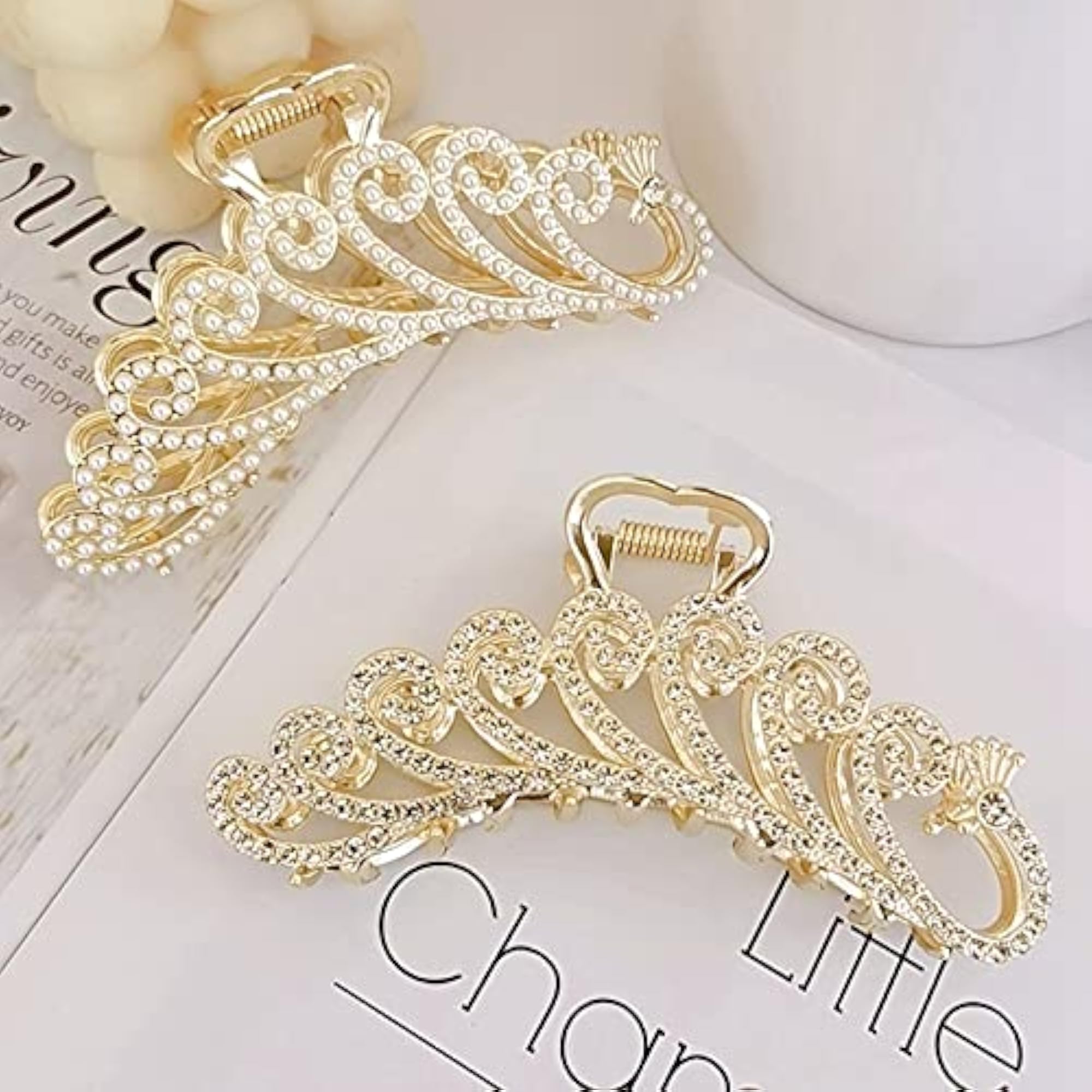 Lightweight Strong Tight Shiny Hair Claw Clips 2PCS