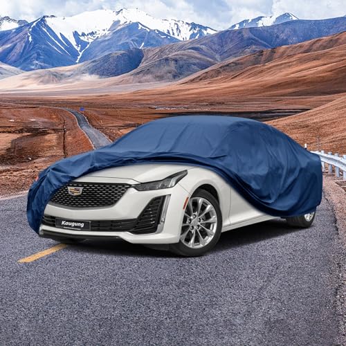 Image of Kaugung Heavy Duty Car Cover Custom Fit Cadillac CT5 CT5-V (2019-2025),Waterproof All Weather Resistant Outdoor Sun Rain Dust Snow Protection with Anti-Theft Lock.(USA Warehouse,Within 3-7 Days)