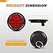 GOOACC 4Inch Round Trailer Tail Light 4PCS 12LED Red Stop Brake Turn Signals Lights w/Surface Mount Grommets Plugs IP67 Waterproof for Truck RV Tractor