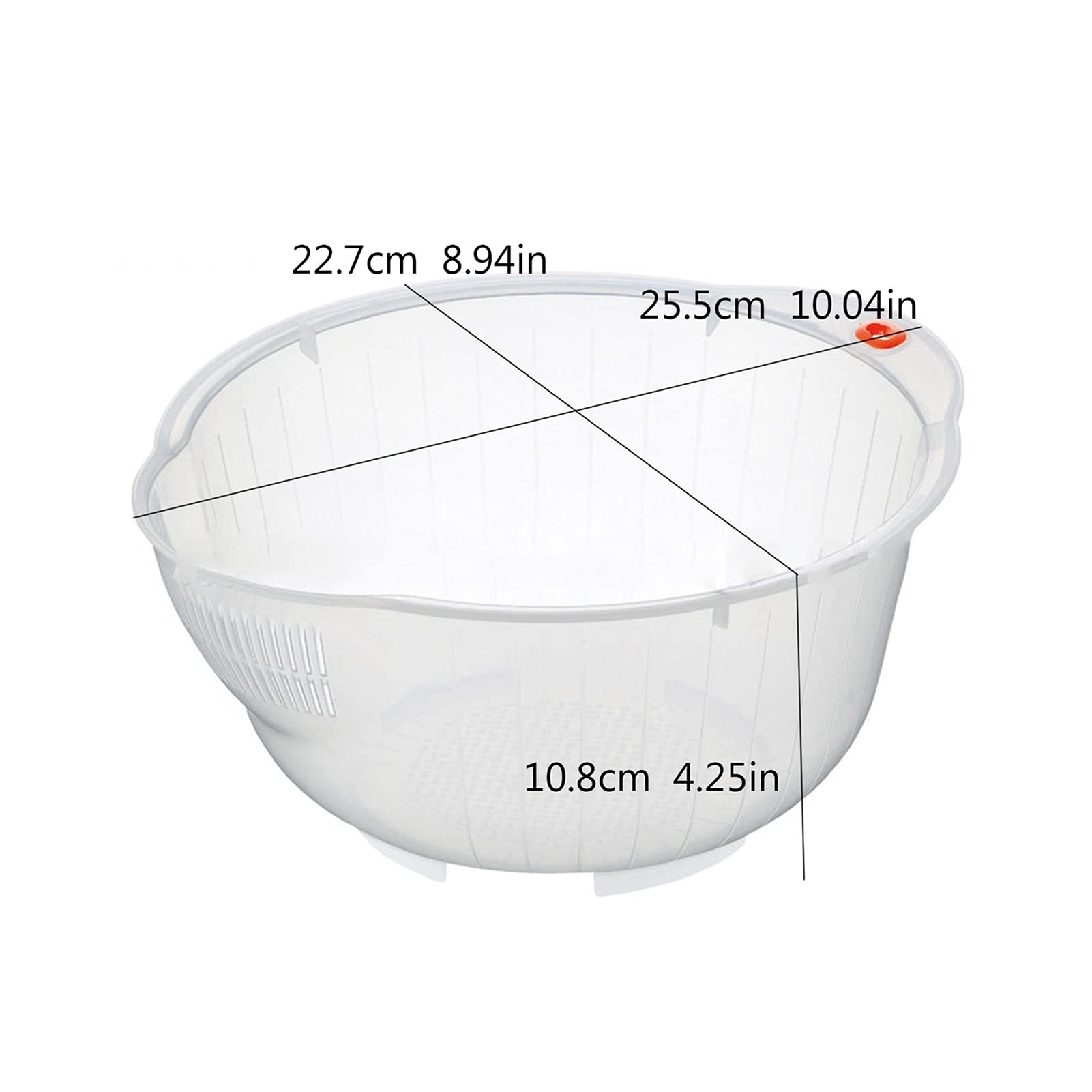 Colador Drenaje Cesta tazón plástico arroz Lavado Cuenco Cesta arroz colador Vegetal Fruta Cesta arroz Lavado tamiz colador Transparente Coladores de Alimentos
