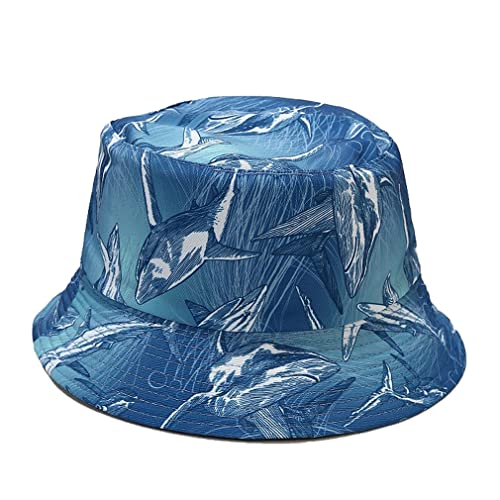 Image of Quanhaigou Bucket Hat for Men Women,Packable Reversible Printed Sun Hats,Fisherman Outdoor Summer Travel Hiking Beach Caps