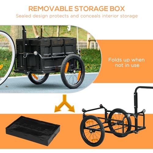 Image of Aosom Bike Cargo Trailer Removable Storage Box Bottom