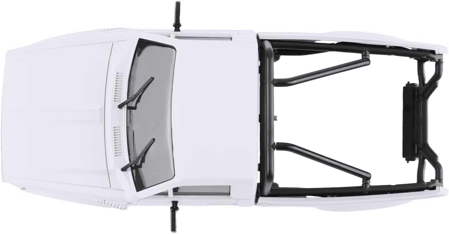 Hard Pickup Truck Body Shell with Bed Rack, Compatible with 1/24 Scale RC Crawler Axial SCX24 C10 Bronco Wrangler 4Runner Upgrade Parts (White)