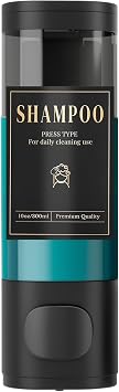Luxspire Shampoo and Conditioner Dispenser, No Drill Wall Mounted Shower Soap Dispenser 1 Chamber with Waterproof Labels, Easy Refill Soap Dispenser for Bathroom Hotel Kitchen, Black