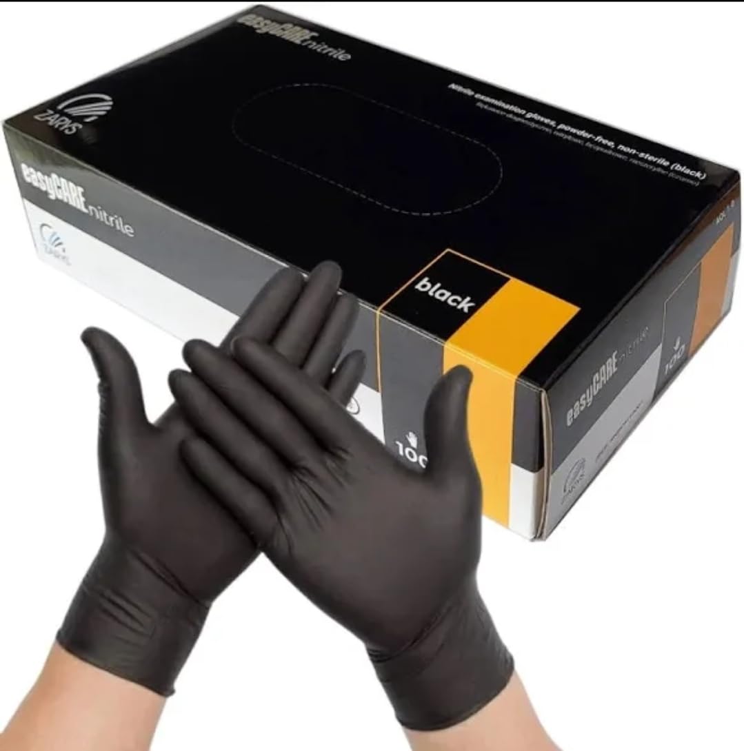 Generisch Guanti monouso in nitrile nero, taglia L, 1000 pezzi