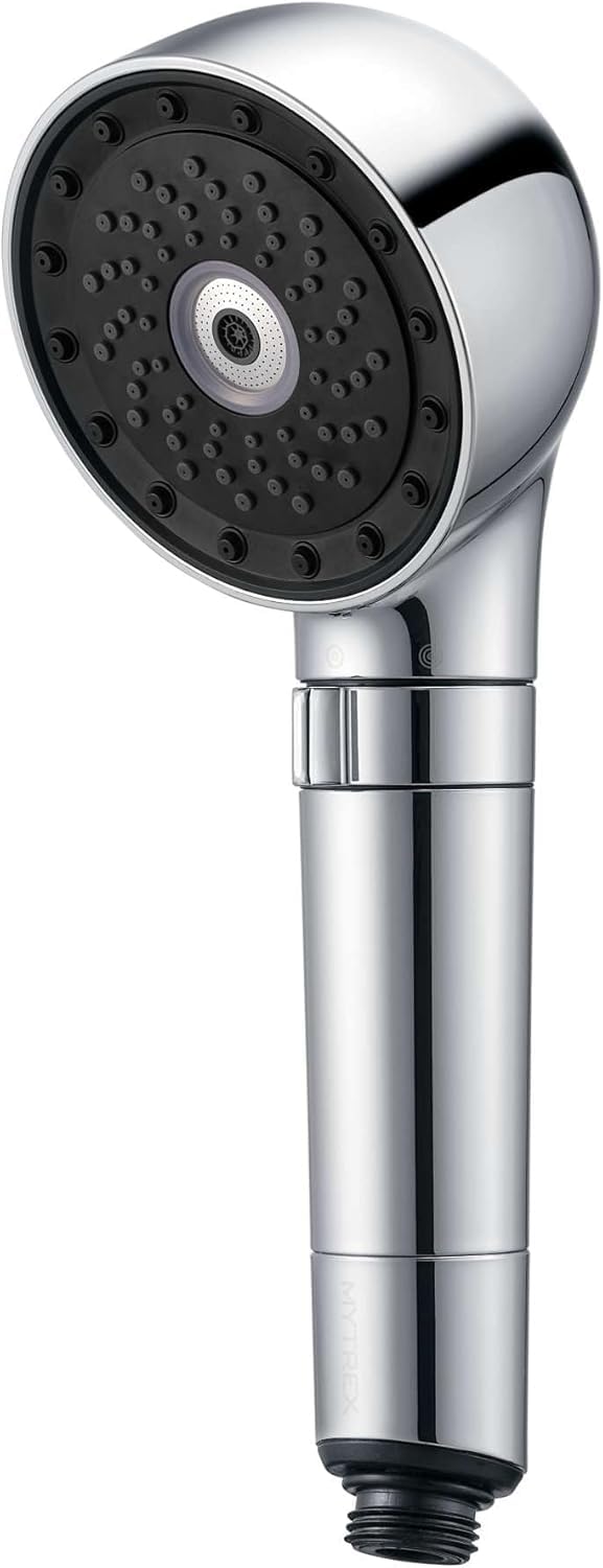 MYTREX HiHo Fine Bubble+e Soffione Doccia SPA con Microcorrente - Nanobulle per Idratazione, Pulizia Profonda e Purificazione Acqua - Ideale per Pelle Sensibile - Modello MTHFE23SL
