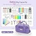 Sooez Large Pencil Case Pouch, Extra Big Pencil Bag with 5 Compartments, Pen Bag Wide Opening, Soft Corduroy Pencil Pouch Organizer with Zipper, Cute Aesthetic School Supplies for Teen Girls-Purple
