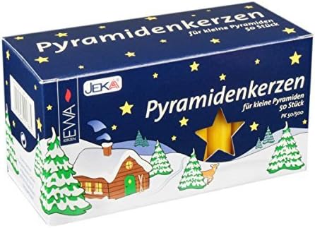 Jeka Honey 14mm Diameter Pyramidenkerzen German Christmas Candles, Set of 50
