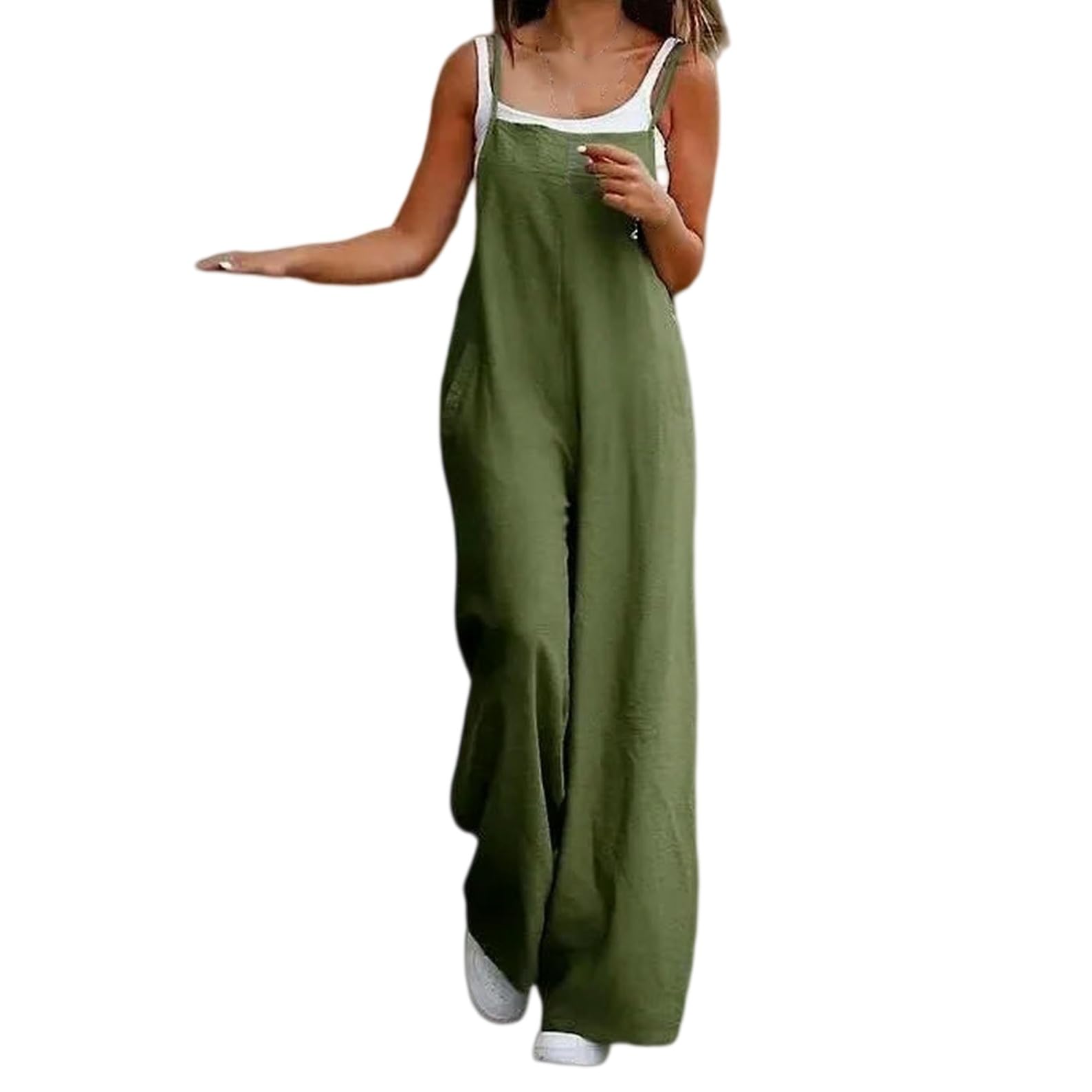 Salopette Donna Estiva,Tuta Intera Casual da Donna Taglie Forti con Eleganti Spalline.