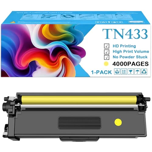 Toner TN433 jaune haute capacité pour imprimante Brother HL-L8360CDW