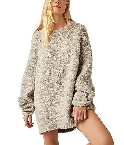 Image of Free People Teddy Sweater Tunic Silver Clouds SM (Women