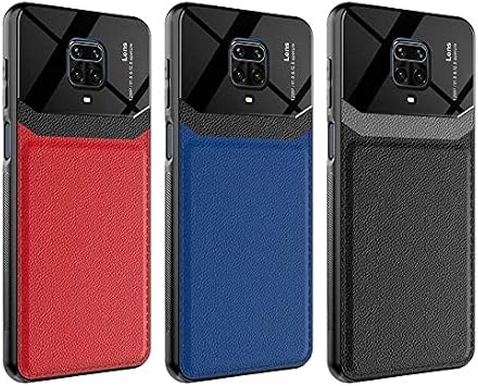 Aksesuarcim Xiaomi Poco F2 Pro ile Uyumlu Silikon Kılıf Deri Görünüm İnce Tarz Kapak Emiks Kırmızı