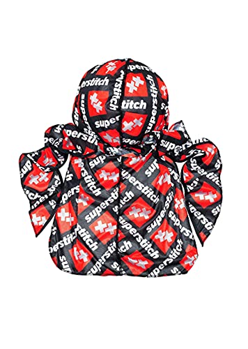 Superstitch Ultra Silky Durag x Wavebuilder | 30+ Styles Premium Designer Durags for Men | 360 Waves |Red, Black and White (Black Boxx)