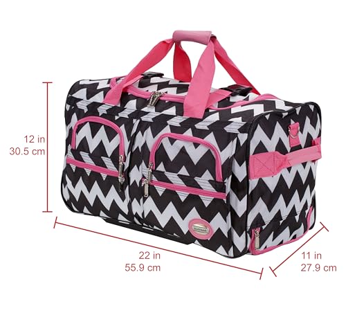 Image of Rockland Rolling Duffel Bag, Black, 22 inch