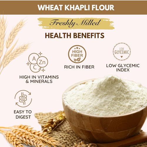 Image of Pure Tree Certified Organic Freshly Milled (Khapli Aata) Wheat Flour | 350 g | Emmer Wheat Flour | Farro Atta | Khapli Gehu ka Atta Rich In Fiber | Low Gluten