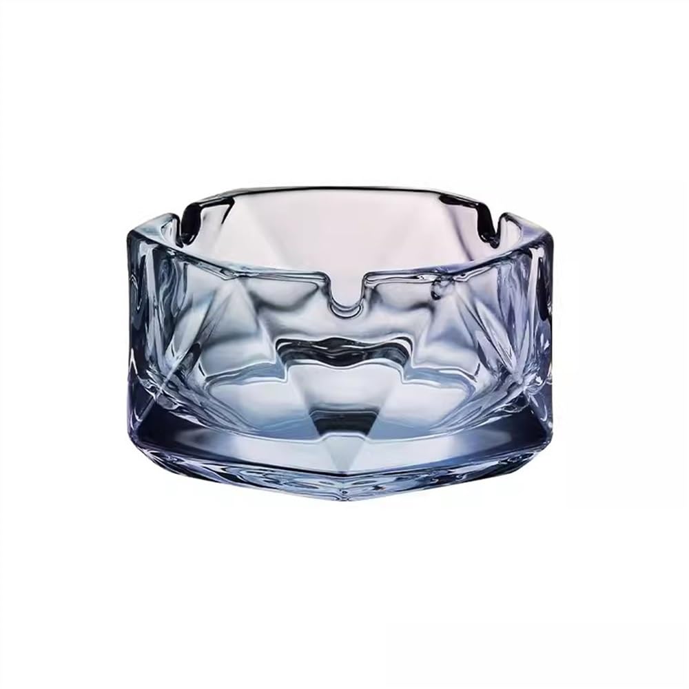 Smoking Accessories Outdoor Ashtray Glass Ash tray Six Diamond Shaped Ashtrays(Smoke Gray)