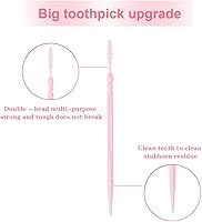 Vista 4 de Púas de hilo dental: 1000 palillos de dientes desechables, palillos de plástico de doble cabeza, hilo dental interdental para el cuidado bucal