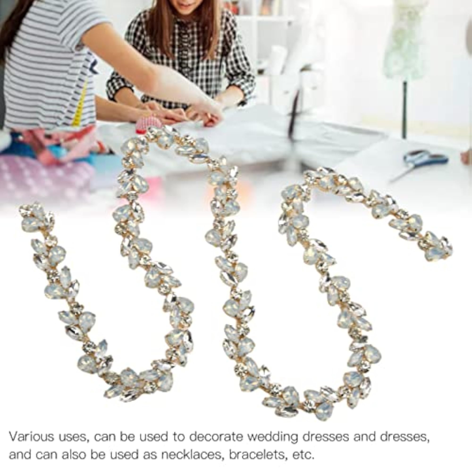 Rhinestone Flower Chain for DIY Decoration