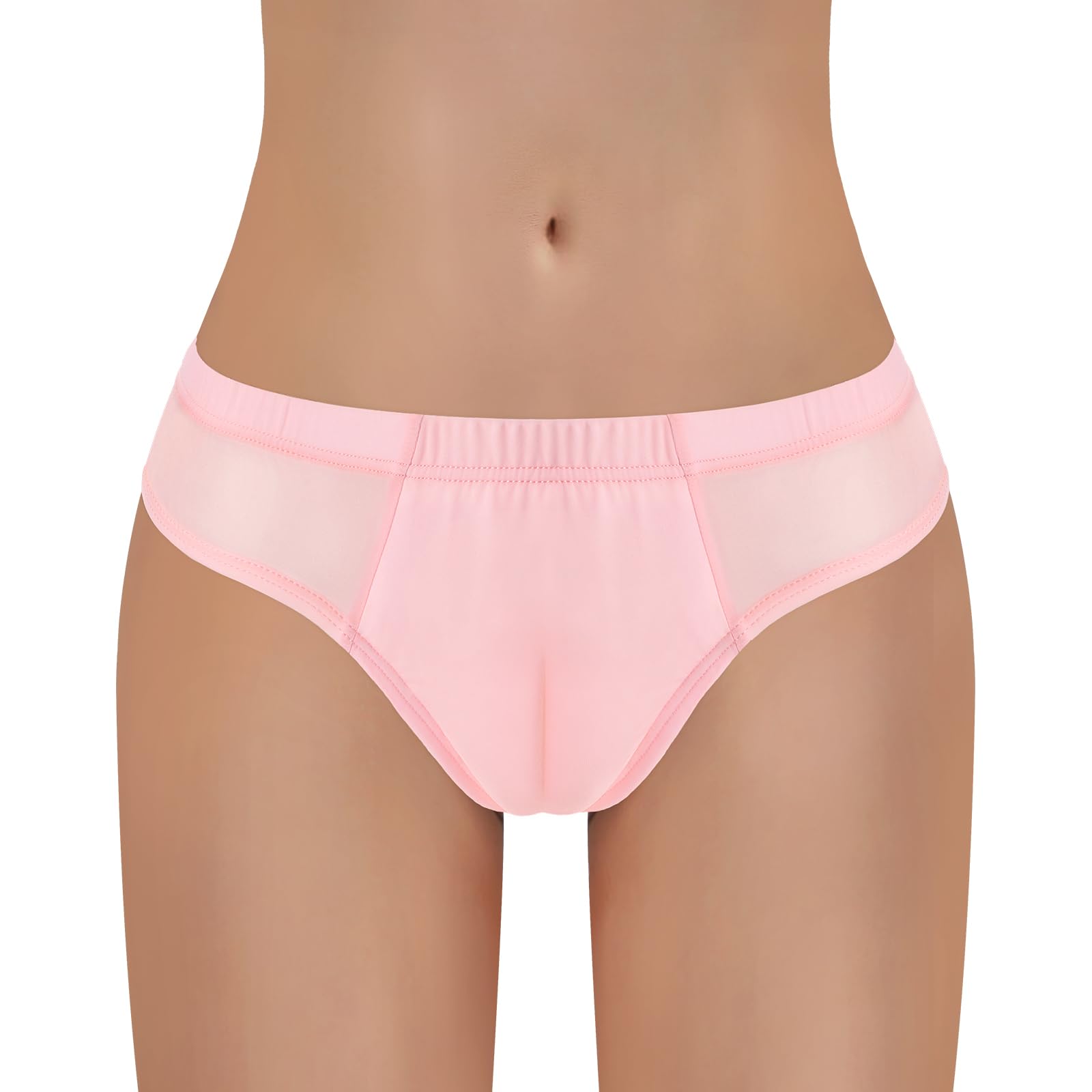 LittleForBig Tucking Gaff brazylijskie figi cheeky, miękka siateczka, jedwabisty palec wielbłąda, ukryte gaffy, modelujące tanga, majtki dla osób transpłciowych