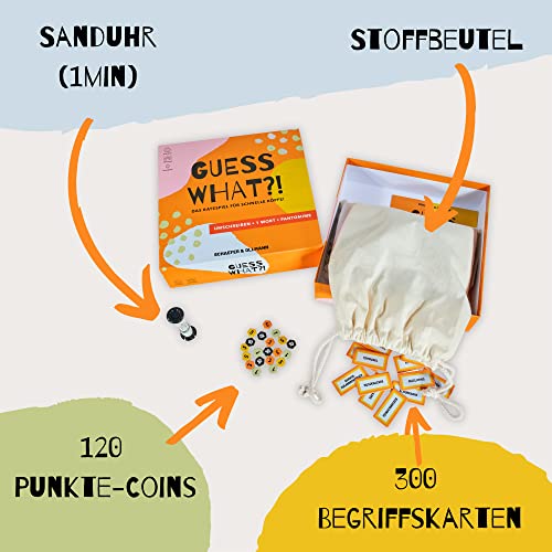 GUESS WHAT?! - Das Ratespiel für schnelle Köpfe! Begriffe erraten & Pantomime Spiel | Gesellschaftsspiel perfekt für lustigen Spieleabend mit Freunden & Familie – Bild 5