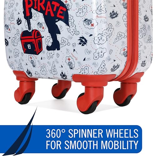 Nautica Kids Luggage - 18" Airline Approved Rolling Hardside Upright Carry-on Suitcase with Wheels (Pirate Ahoy)4