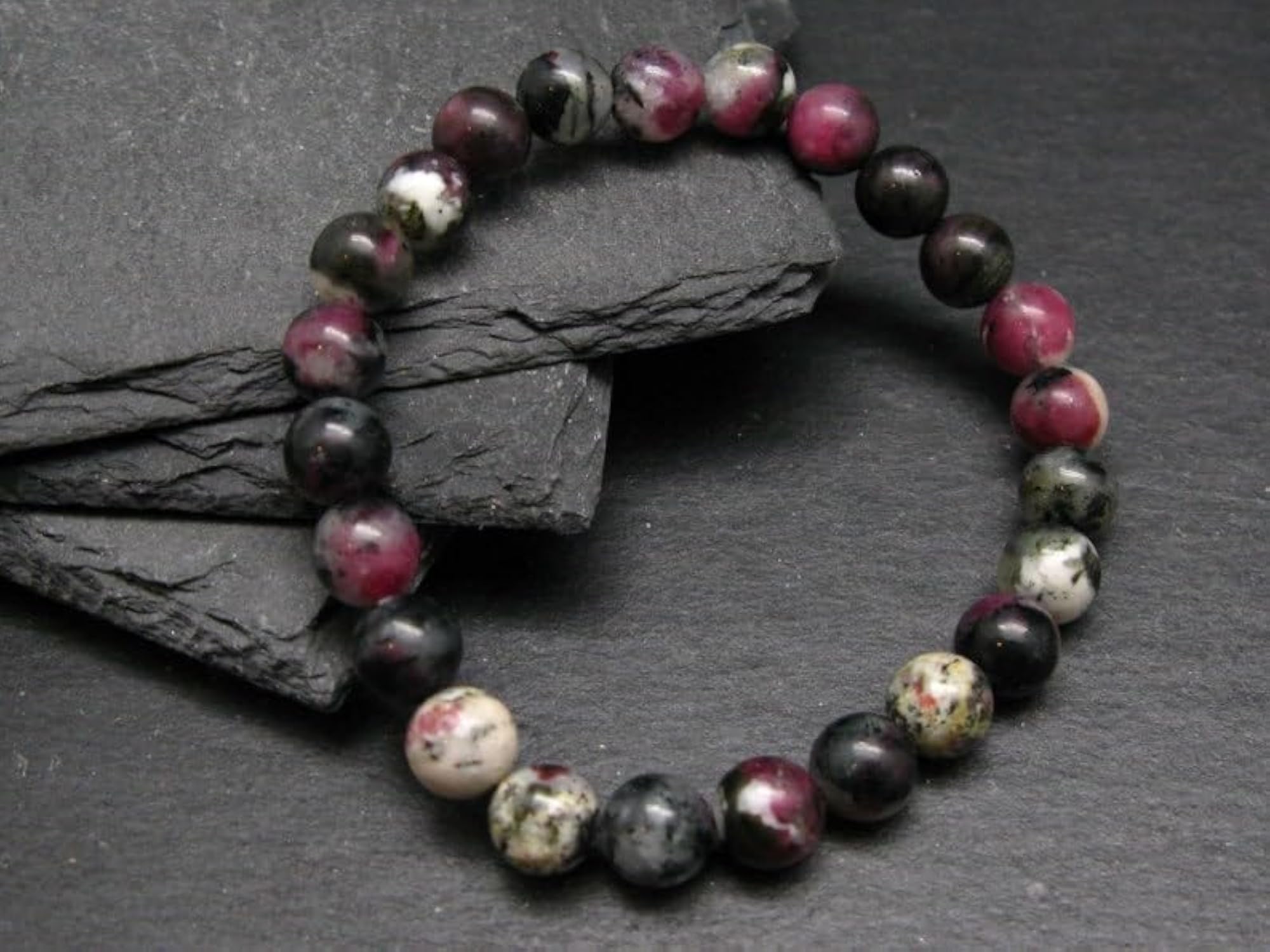 Unisex Eudialite & Aegerine Stretchable Bracelet, Healing