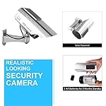 YSUCAU-Solar-Powered-Bullet-Dummy-Fake-Camera-Surveillance-Security-CCTV-Dome-Camera-with-Flashing-Red-LED-Light-Warning-Security-Alert-Sticker-Decals-OutdoorIndoor-Use