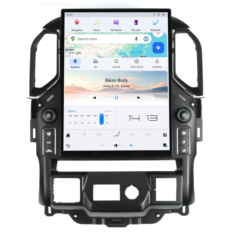 NAKEVICH 15.6 Inch Qualcomm Android Car Radio for for Chevrolet Chevy Silverado GMC Sierra 2019 2020 2021 2022 2023 2024 Stereo Upgrade Tesla Style Head Multimedia Touch Screen Player GPS Navigation