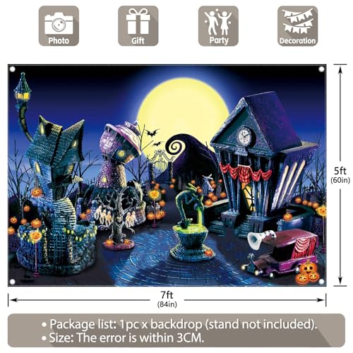 Telón de fondo para fotografía temática Halloween 7x5ft miniatura 3