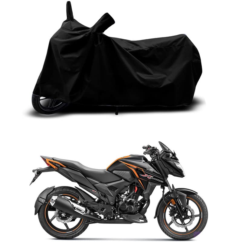 Image of 100% Scratchproof /UV-Rays /Heat Protection /Birds Dropping /Water Resistant /Dust Proof /Waterproof /Full Bike Scooty Two Wheeler Body Cover Compatible for Honda X-Blade Disc All Varients[Black]