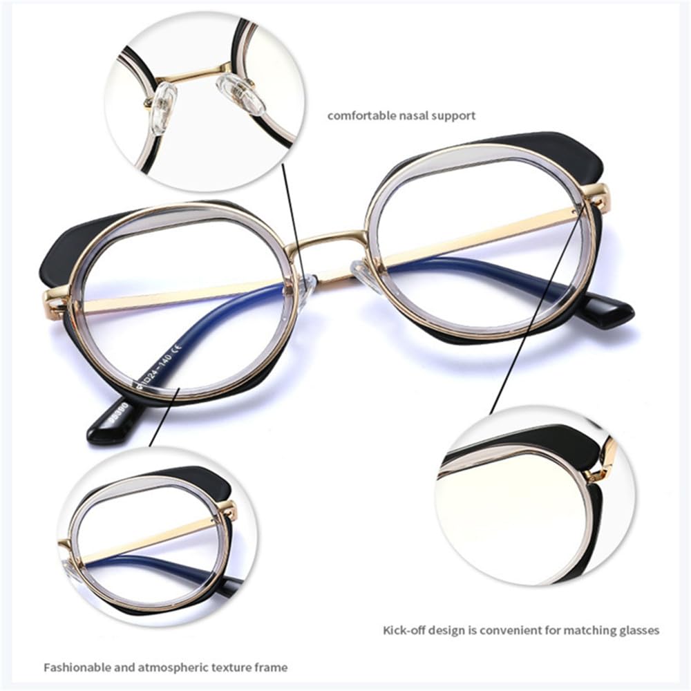Okulary damskie Vintage okrągłe przezroczyste okulary Vintage metalowe okulary okulary