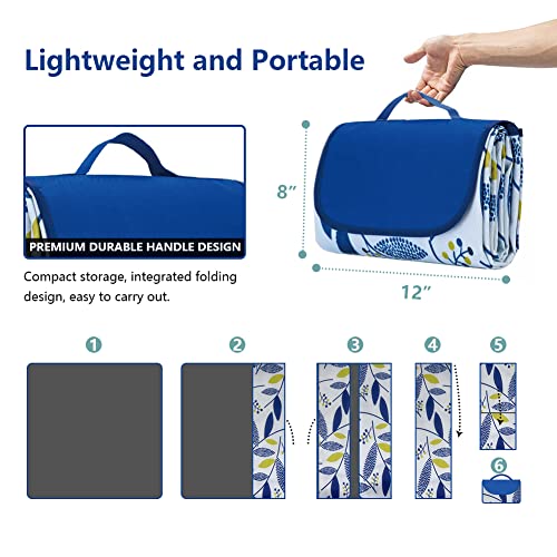 Karani Outdoor Picnic Blankets Waterproof Foldable Extra Large 80 "X 57" Quick Drying Oxford Cool Beach Accessories For Vacation Must Haves Portable Sand Free Beach Mat For Camping, Hiking, Lawn #TOP2
