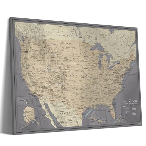 Personalized US Map Pin Board on Canvas – Custom US map for travel tracking, Premium Push Pin Map of United States & Meaningful Gift for Road Trip Lovers