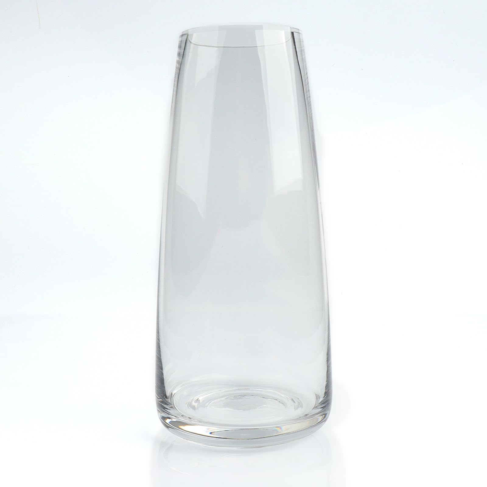 FKKFSS Exquisite Tall Glass Vase丨22cm tall safety thick glass vase, home party decorations, flower arrangement dried flowers, decorative centrepiece vase (Clear)