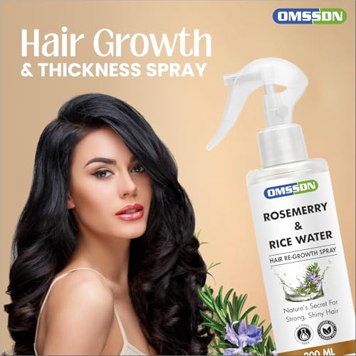 Image of Rosemary And Rice Water Hair Spray for Hair Growth and Hair Fall Control | Natural Hair Tonic for Strong, Shiny & Healthy Hair | Suitable for Men & Women (Pack of 3 x 210 ml)