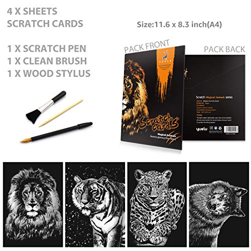 image for AP ARTSPER Rainbow Scratch Art Painting Paper (A4) for Kids & Adults, 