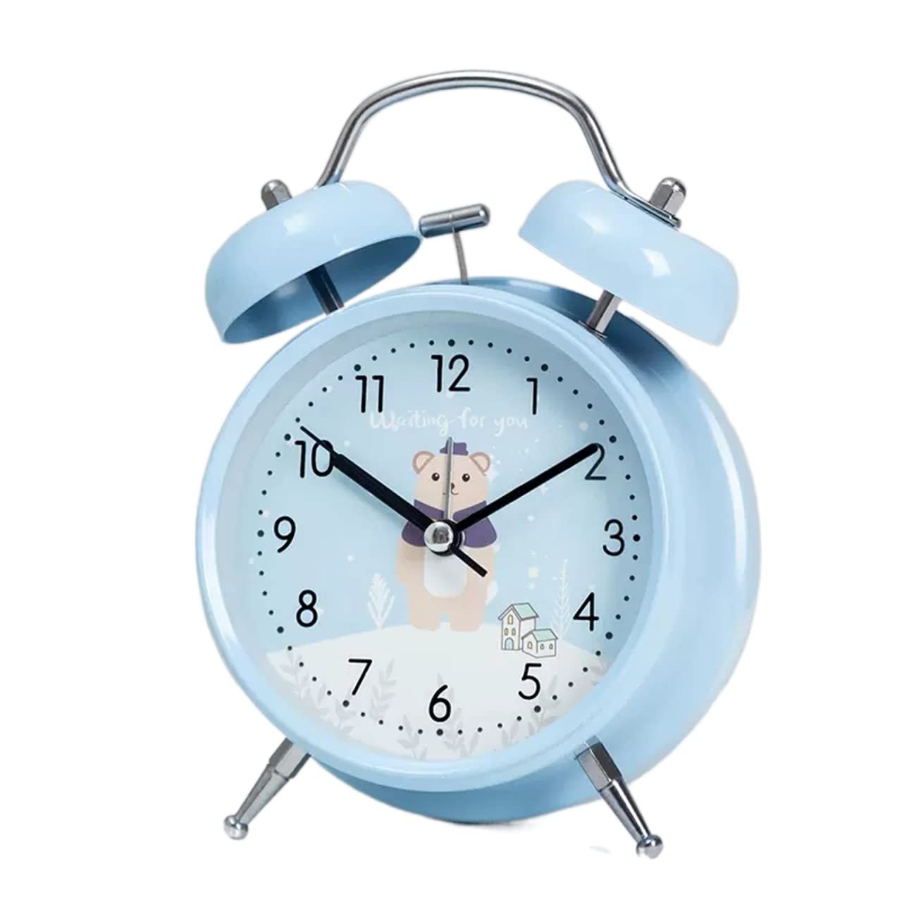 SBZIOJHDR alarm clock, Alarm clocks bedside for bedrooms, Clock,Clocks Bedside,4 inch Non-Ticking Twin Bell with Backlight, Silent
