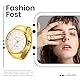 JewelryWe Fingeruhr Ringuhr Elastische Uhr: Gold Analog Quarz runde Fingerringuhr Legierung Ring Uhr Uhrenring mit Stretchband und Balkenskala - Geschenke für Damen Herren