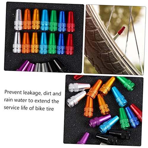 Mipcase 30 piezas Tapas de válvula de aluminio para bicicletas, cubiertas antipolvo para prevenir fugas y suciedad, mejorar la apariencia de la bicicleta, compatible con válvulas Presta francesas miniatura 5