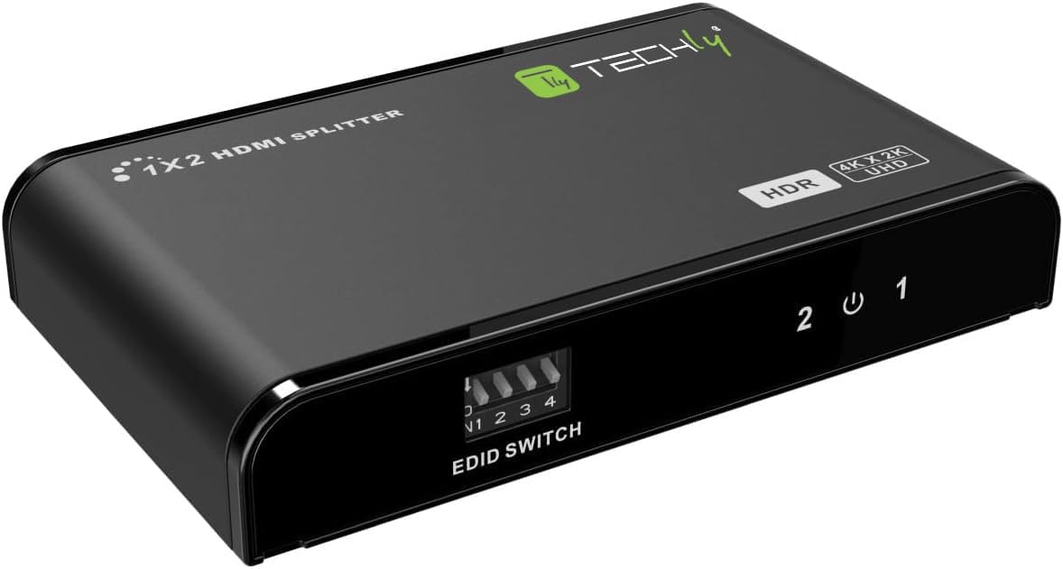 Techly 104837 Splitter HDMI2.0 4K 2vie HDR/EDID Nero