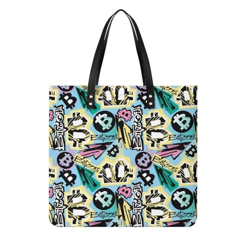 Sac à main shopper griffonné pour femmes | Grand tote bag de voyage 39x39cm