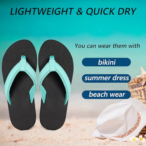 Image of Women's Flip Flops Ladies Sandals Comfy Lightweight Thong Cushion Summer Beach Walking Indoor Outdoor