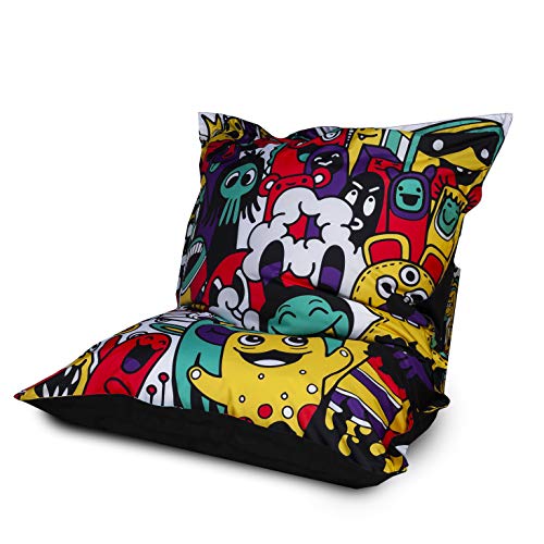 Ecopuf Pillow Pouf moderne pour enfant - En polyester avec housse amovible - 100 x 140 cm Cover